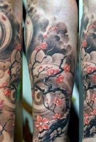 Modello di tatuaggio di fiori di ciliegio Modello di tatuaggio di fiori di ciliegio in fiore