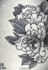 Classic prickly peony tattoo pattern