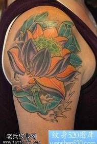 Arm traditional lotus tattoo pattern