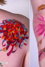 Paterone e khubelu ea chrysanthemum tattoo