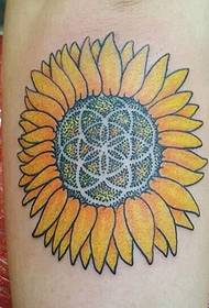 Traditionell Sonneblummen Tattoo Bild vum Jackson