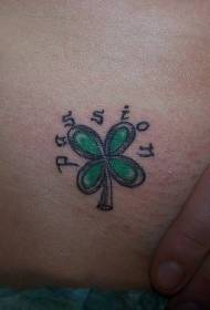 Faʻatagofie faʻanoanoa faʻailoga e fa-leaf clover tattoo