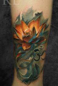 Meraviglioso modello di tatuaggio di loto colorato