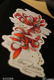 Gambar manuskrip tato kembang kembang sing duwe warna