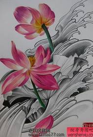 Bonic patró de tatuatge de lotus de colors