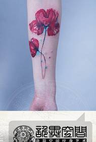 Iphethini elihle le-pop color poppy flower tattoo