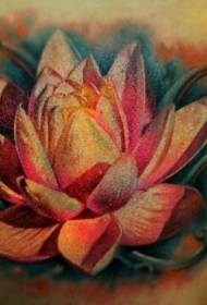 Modello di tatuaggio di loto colorato bello e realistico