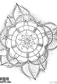 기하학적 라인 아름다운 연꽃 문신 문신 패턴