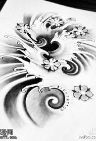 Klasická vlna třešňový květ tetování vzor