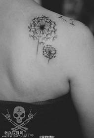 Dandelion tatuaje ŝablono sur la ŝultro