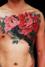 Modèle de tatouage de pivoine de fleur nationale chinoise