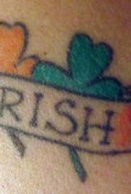 Mbendera ya ku Ireland yokhala ndi mtundu wa tattoo ya clover