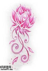 Modello tatuaggio loto manoscritto rosa