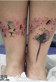 Dandelion tattoo on the ankle