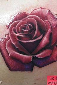 Gorgeous популярдуу түстүү роза тату үлгүсү