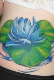 Талия голубой водяной лилии татуировки