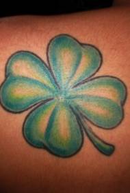 Patró senzill de tatuatge de trèvol de quatre fulles irlandès