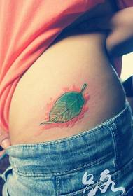 Lepotni strani pasu priljubljeni majhni barviti majhni listi tatoo vzorec