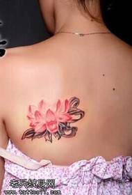 Personalitat del darrere, pintura a tinta, patró de tatuatge de lotus