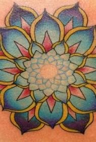 Sveti šareni uzorak tetovaže lotosa