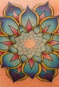 Modello tatuaggio sacro colorato di loto
