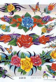 Pola tato mawar: gambar corak tato mawar cocog pikeun kembang cangkéng