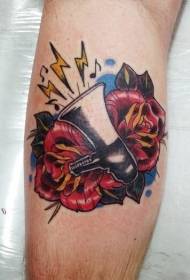 Altoparlante color braccio con motivo tatuaggio rosa