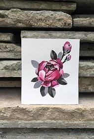 Manuskriptmalt rose blomster tatoveringsmønster