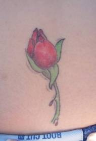 Motif de tatouage rose rouge élégant