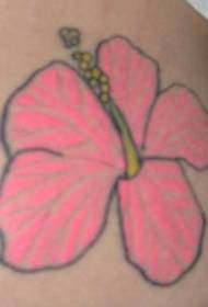 Immagine tatuaggio spalla fiore di ibisco rosa