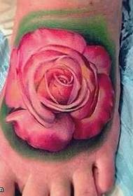 Voet roze roos tattoo patroon