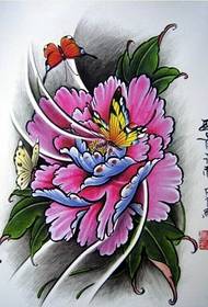 Bela peonia tatuada manuskripta mastro por ĝui bildojn