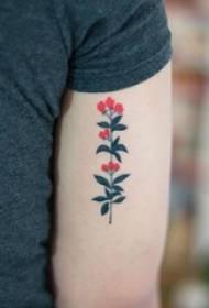 Jentas armmalte akvarellskisse kreativt vakkert blomster tatoveringsbilde