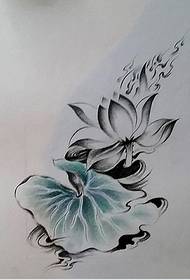 figura e modelit të dorëshkrimit të Lotusit tatuazh