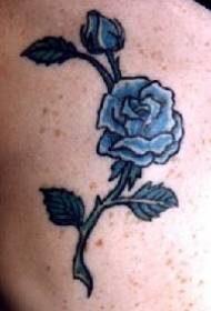 Blauwe roos tattoo patroon