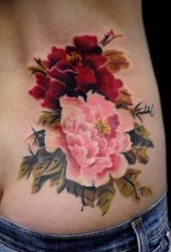 ຮູບຮ່າງຂອງ tattoo hibiscus ທີ່ມີສີເຂັ້ມ