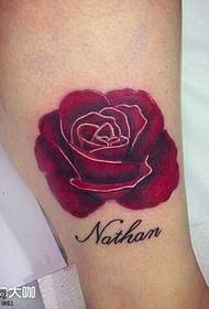 Leg rose tattoo pattern
