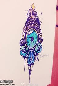 Modello di orologio rosa tatuaggio manoscritto