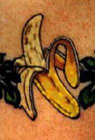 Naoružajte uzorak tetovaže cvijeta banane u boji