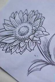 Manuskript Sonneblummen Tattoo Muster