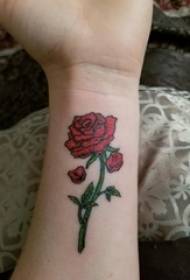 Ny tanan'ny tovovavy dia nandoko ny kanto watercolor kely misy sary mavokely mavokely tsara tarehy