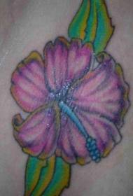 Modello di tatuaggio di ibisco color spalla femminile