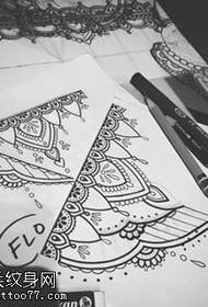 Manuscript lace vanilla flower tattoo pattern
