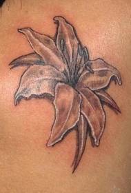 Modèle de tatouage lily noir gris