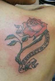 Schulterfaarf Memento mori rout rose Tattoo Bild