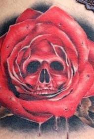 Immagine di rosa rossa e tatuaggio di colore delle gambe
