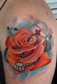 Arm kreatyf rose tattoo patroan