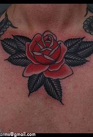 Шаблон татуювання троянди шиї