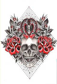 Iphethini elenziwe elenziwe nge-skull rose tattoo