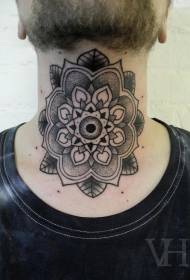 Modello di tatuaggio fiore nero stile collo prick